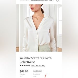 Washable silk stretch blouse